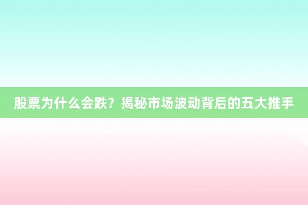 股票为什么会跌？揭秘市场波动背后的五大推手