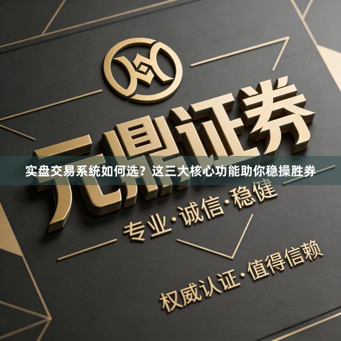 实盘交易系统如何选?这三大核心功能助你稳操胜券