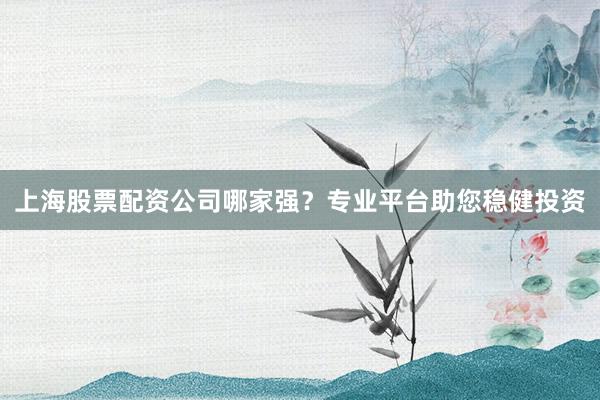 上海股票配资公司哪家强？专业平台助您稳健投资