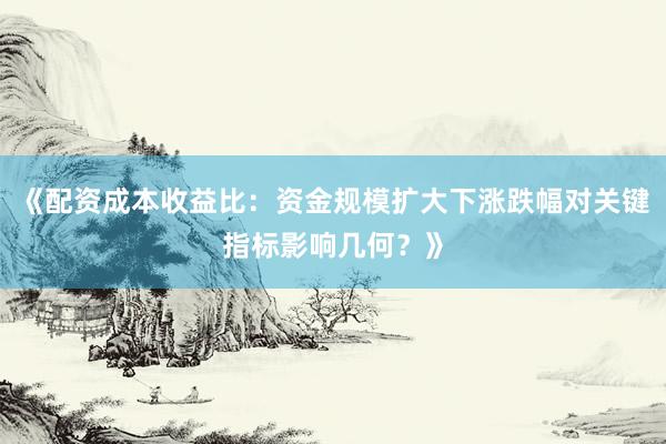 《配资成本收益比：资金规模扩大下涨跌幅对关键指标影响几何？》