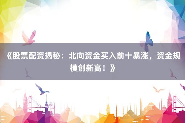 《股票配资揭秘：北向资金买入前十暴涨，资金规模创新高！》