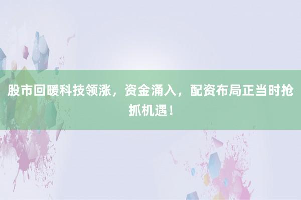 股市回暖科技领涨,资金涌入,配资布局正当时抢抓机遇!