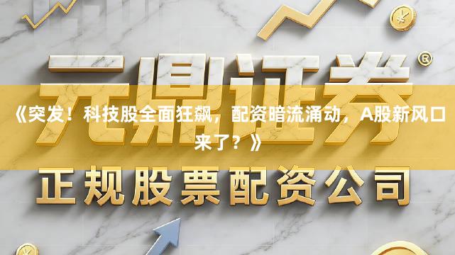 《突发！科技股全面狂飙，配资暗流涌动，A股新风口来了？》