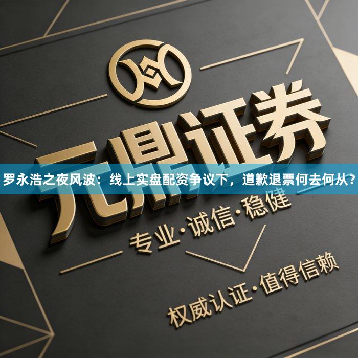罗永浩之夜风波：线上实盘配资争议下，道歉退票何去何从？
