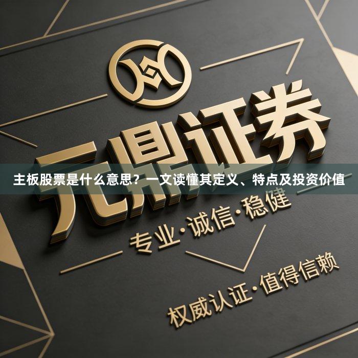 主板股票是什么意思？一文读懂其定义、特点及投资价值