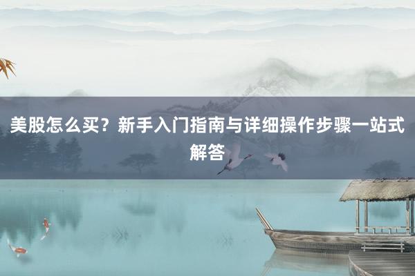 美股怎么买？新手入门指南与详细操作步骤一站式解答