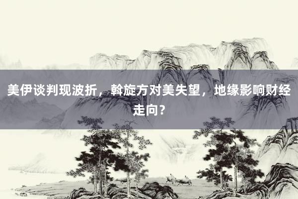 美伊谈判现波折，斡旋方对美失望，地缘影响财经走向？