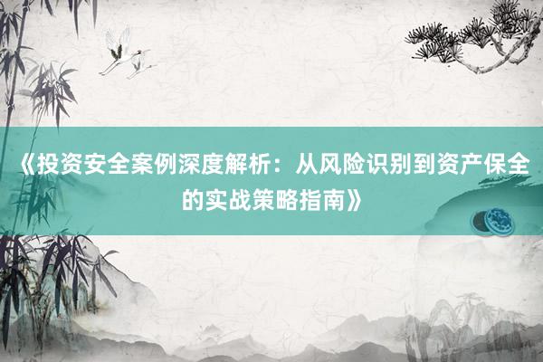 《投资安全案例深度解析：从风险识别到资产保全的实战策略指南》