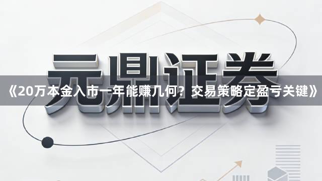《20万本金入市一年能赚几何？交易策略定盈亏关键》