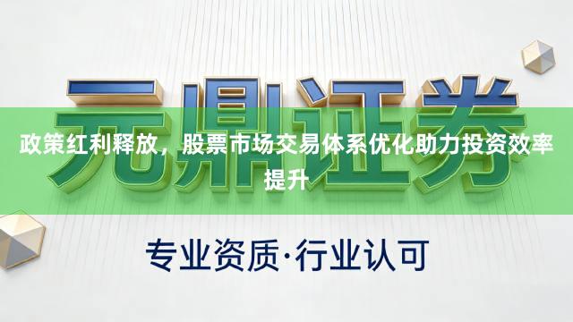 政策红利释放，股票市场交易体系优化助力投资效率提升
